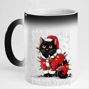 Light Black Cat Christmas Funny Sorry Santa IVe Been Feral 11oz Black Color Changing Mug