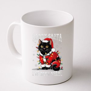 Light Black Cat Christmas Funny Sorry Santa IVe Been Feral Coffee Mug