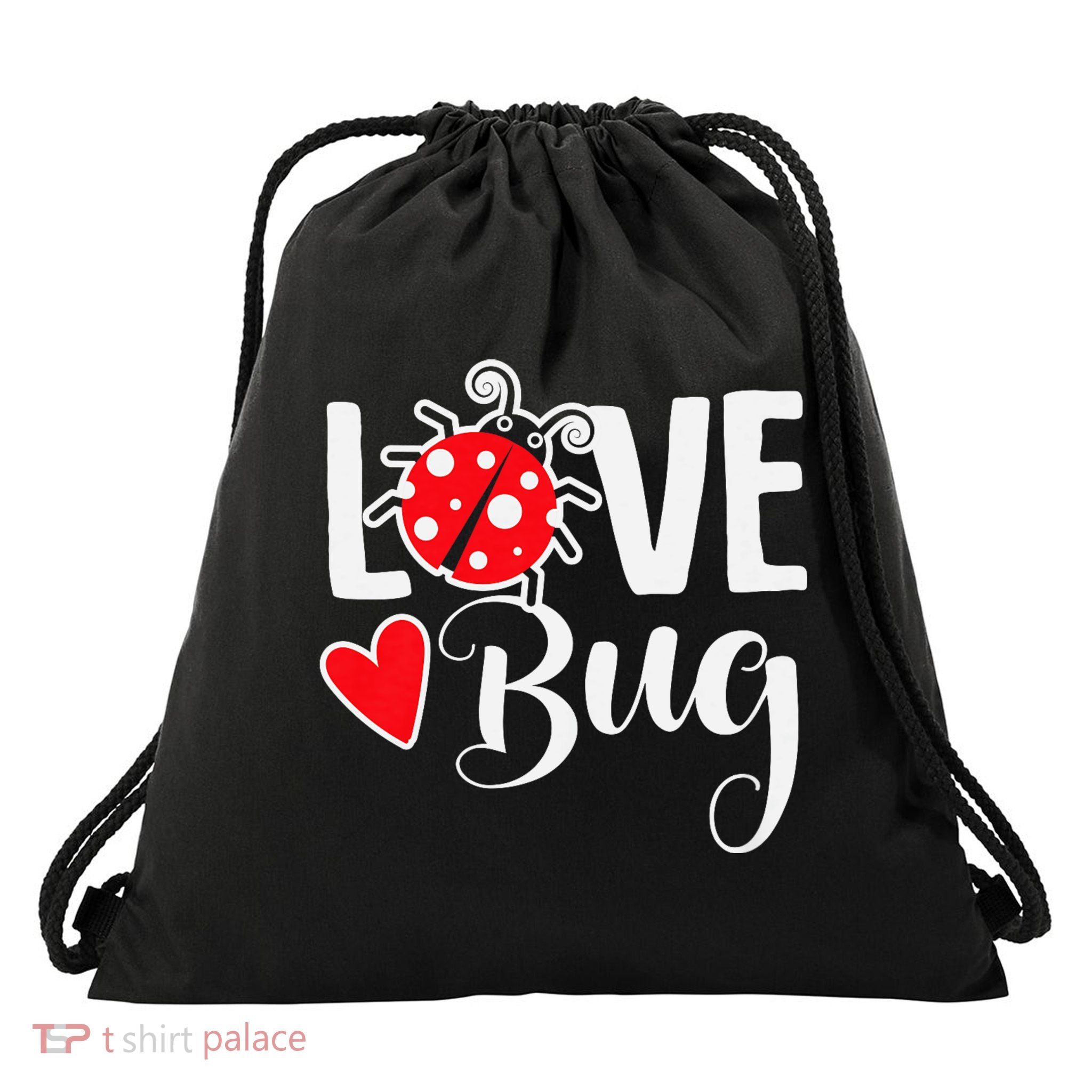 Love Bug Cute ValentineS Day Party Ladybug Drawstring Bag