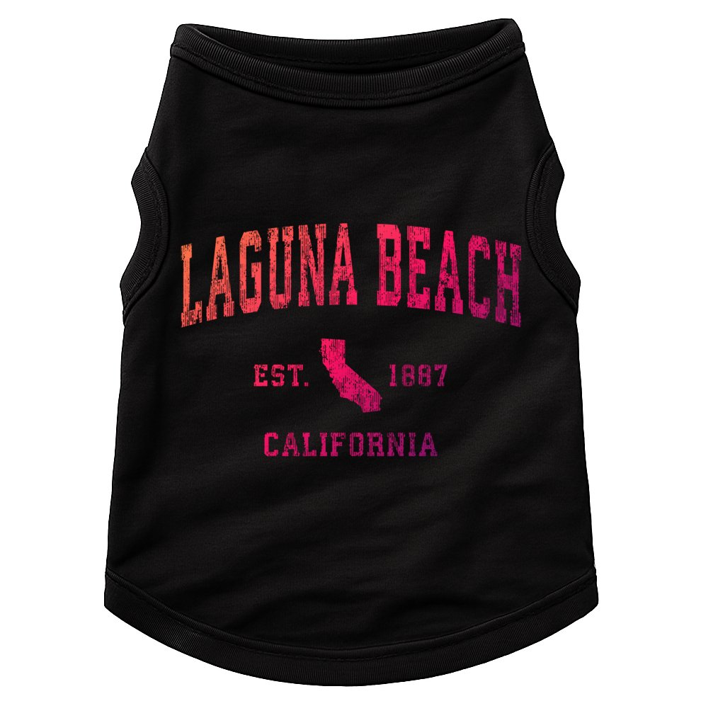 Laguna Beach California Ca Vintage Athletic Sports Design Funny Gift Doggie Tank