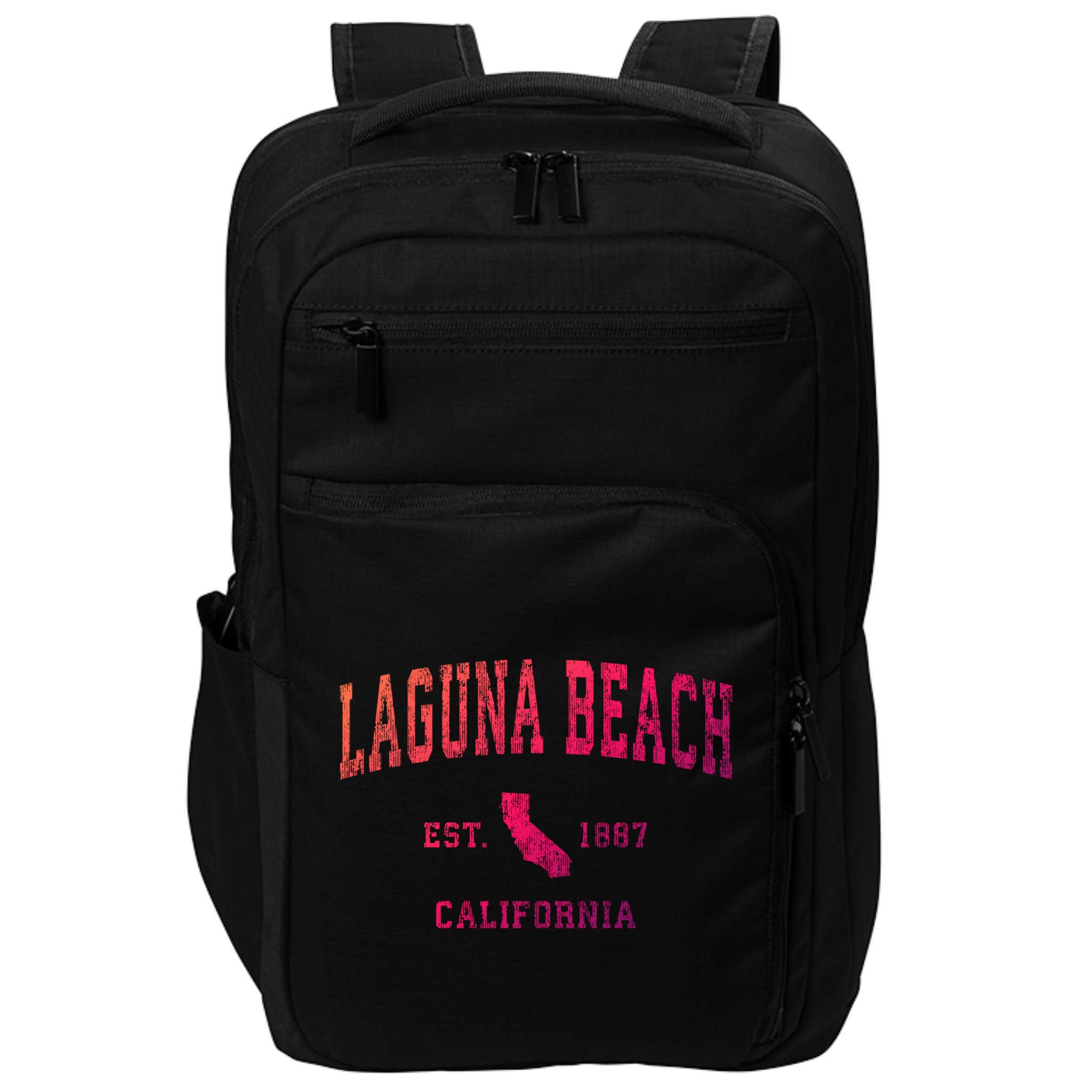 Laguna Beach California Ca Vintage Athletic Sports Design Funny Gift Impact Tech Backpack
