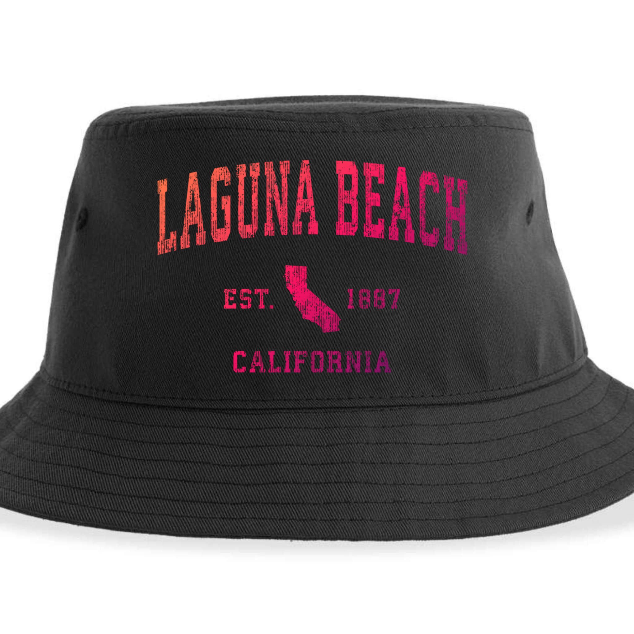 Laguna Beach California Ca Vintage Athletic Sports Design Funny Gift Sustainable Bucket Hat