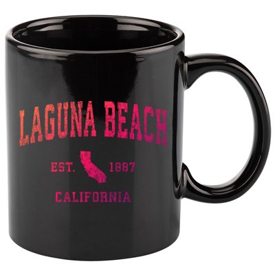 Laguna Beach California Ca Vintage Athletic Sports Design Funny Gift 11oz C Handle Ceramic Mug