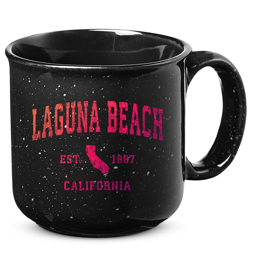 Laguna Beach California Ca Vintage Athletic Sports Design Funny Gift 15oz Campfire Ceramic Mug