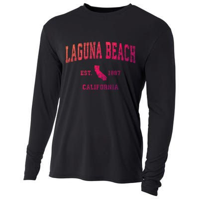 Laguna Beach California Ca Vintage Athletic Sports Design Funny Gift Cooling Performance Long Sleeve Crew