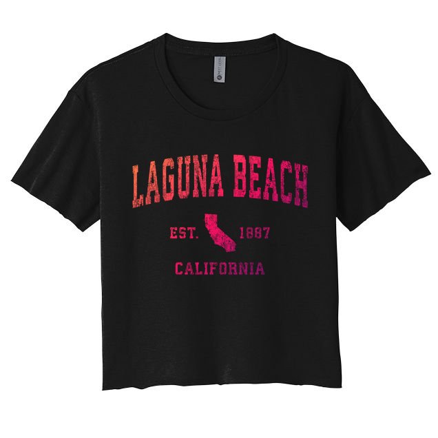 Laguna Beach California Ca Vintage Athletic Sports Design Funny Gift Crop Top