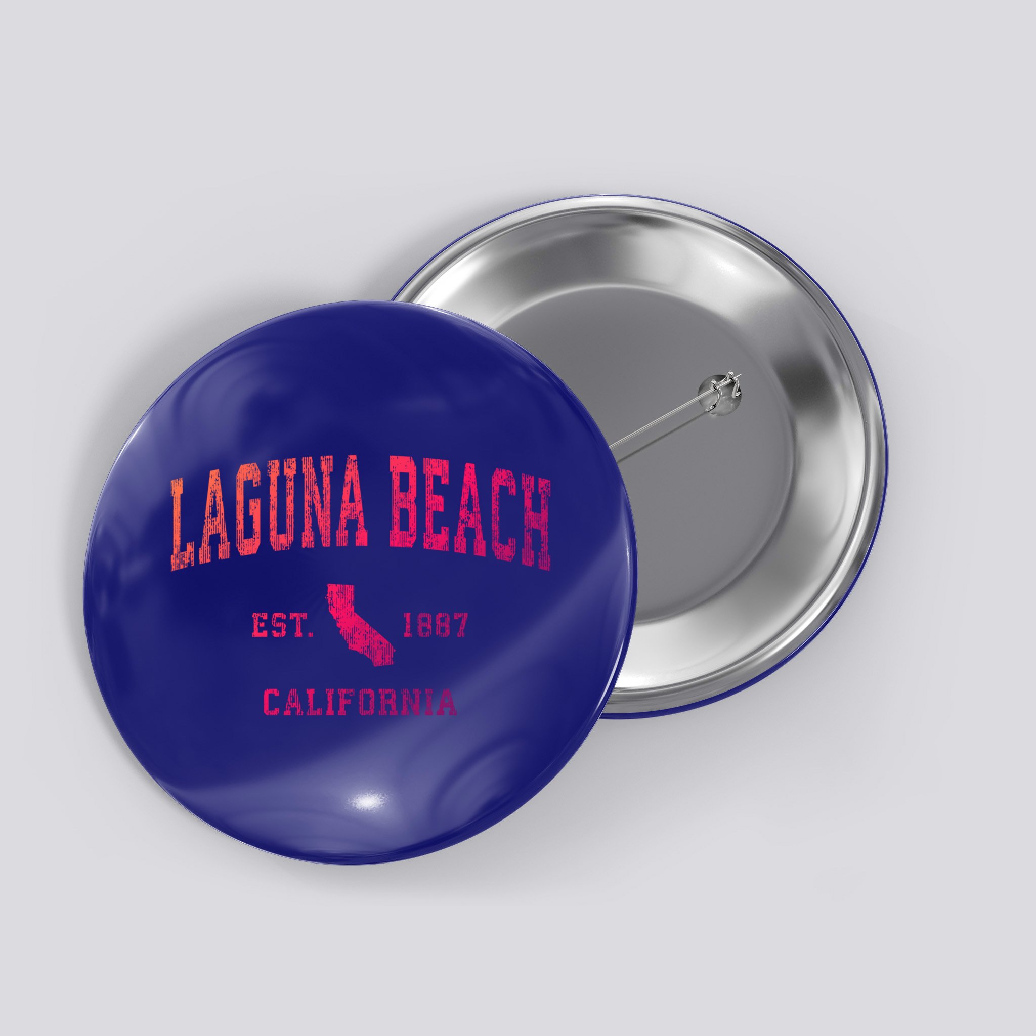 Laguna Beach California Ca Vintage Athletic Sports Design Funny Gift Button