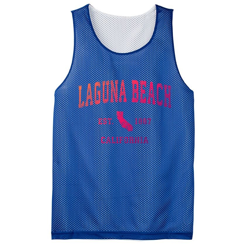 Laguna Beach California Ca Vintage Athletic Sports Design Funny Gift Mesh Reversible Basketball Jersey Tank