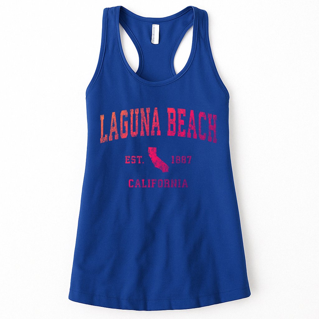 Laguna Beach California Ca Vintage Athletic Sports Design Funny Gift Womens Tank Top
