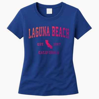 Laguna Beach California Ca Vintage Athletic Sports Design Funny Gift Womens T-Shirt