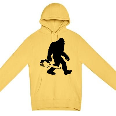 Lumberjack Bigfoot Chainsaw Sasquatch Logger Funny Premium Pullover Hoodie