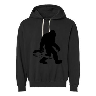 Lumberjack Bigfoot Chainsaw Sasquatch Logger Funny Garment-Dyed Fleece Hoodie