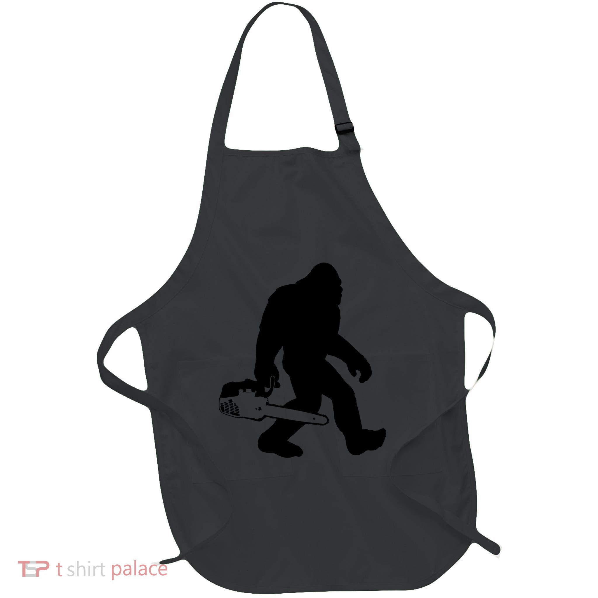 Lumberjack Bigfoot Chainsaw Sasquatch Logger Funny Apron