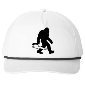 Lumberjack Bigfoot Chainsaw Sasquatch Logger Funny Snapback Five-Panel Rope Hat