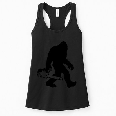 Lumberjack Bigfoot Chainsaw Sasquatch Logger Funny Womens Tank Top