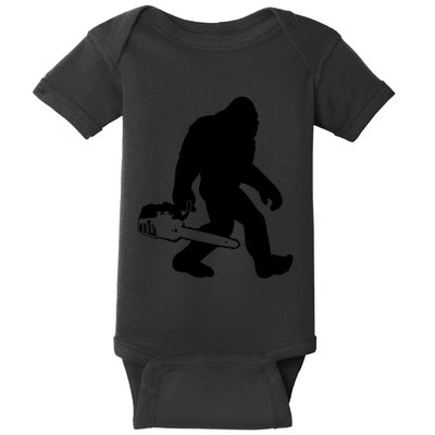 Lumberjack Bigfoot Chainsaw Sasquatch Logger Funny Baby Bodysuit