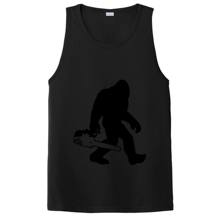 Lumberjack Bigfoot Chainsaw Sasquatch Logger Funny PosiCharge Competitor Tank