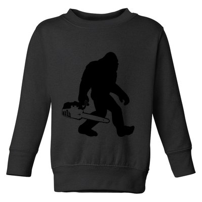 Lumberjack Bigfoot Chainsaw Sasquatch Logger Funny Toddler Sweatshirt