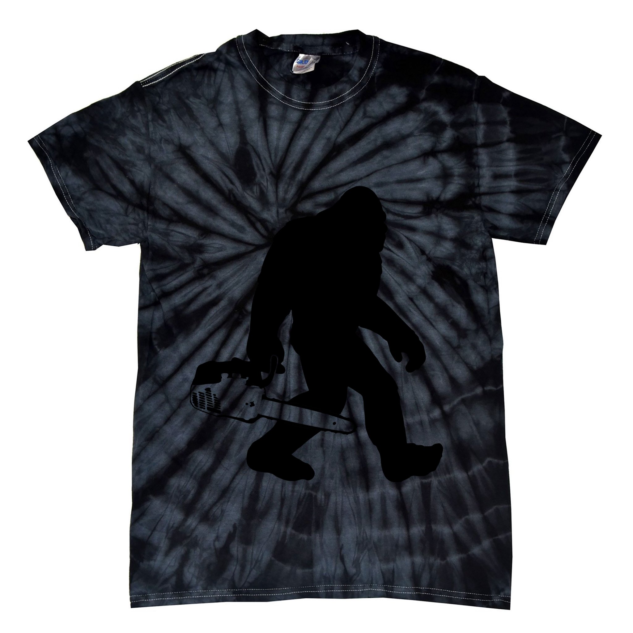 Lumberjack Bigfoot Chainsaw Sasquatch Logger Funny Tie-Dye T-Shirt
