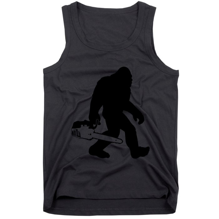 Lumberjack Bigfoot Chainsaw Sasquatch Logger Funny Tank Top