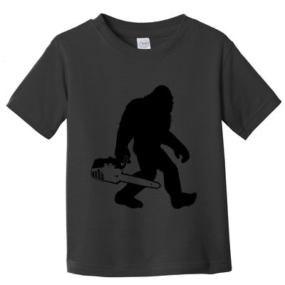 Lumberjack Bigfoot Chainsaw Sasquatch Logger Funny Toddler T-Shirt