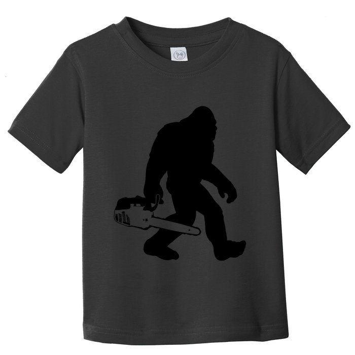 Lumberjack Bigfoot Chainsaw Sasquatch Logger Funny Toddler T-Shirt