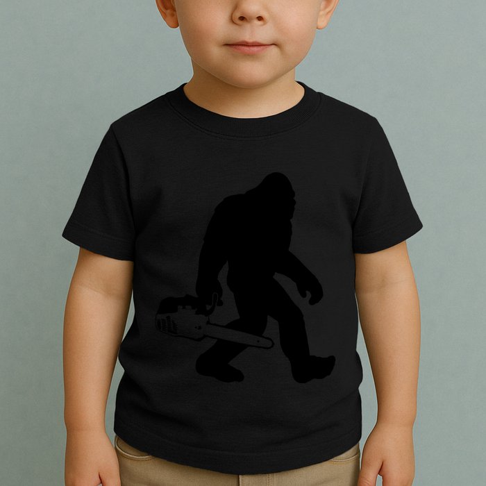 Lumberjack Bigfoot Chainsaw Sasquatch Logger Funny Toddler T-Shirt