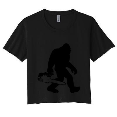 Lumberjack Bigfoot Chainsaw Sasquatch Logger Funny Crop Top