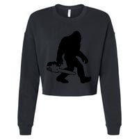 Lumberjack Bigfoot Chainsaw Sasquatch Logger Funny Cropped Pullover Crew