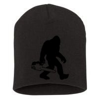 Lumberjack Bigfoot Chainsaw Sasquatch Logger Funny Short Acrylic Beanie