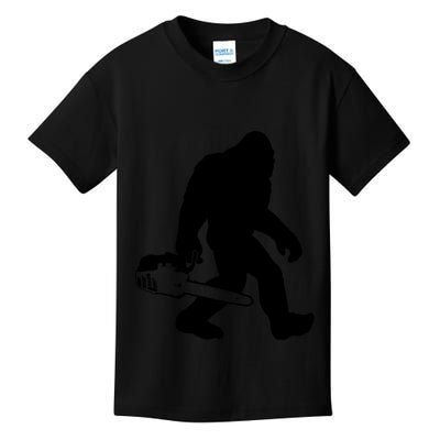 Lumberjack Bigfoot Chainsaw Sasquatch Logger Funny Kids T-Shirt