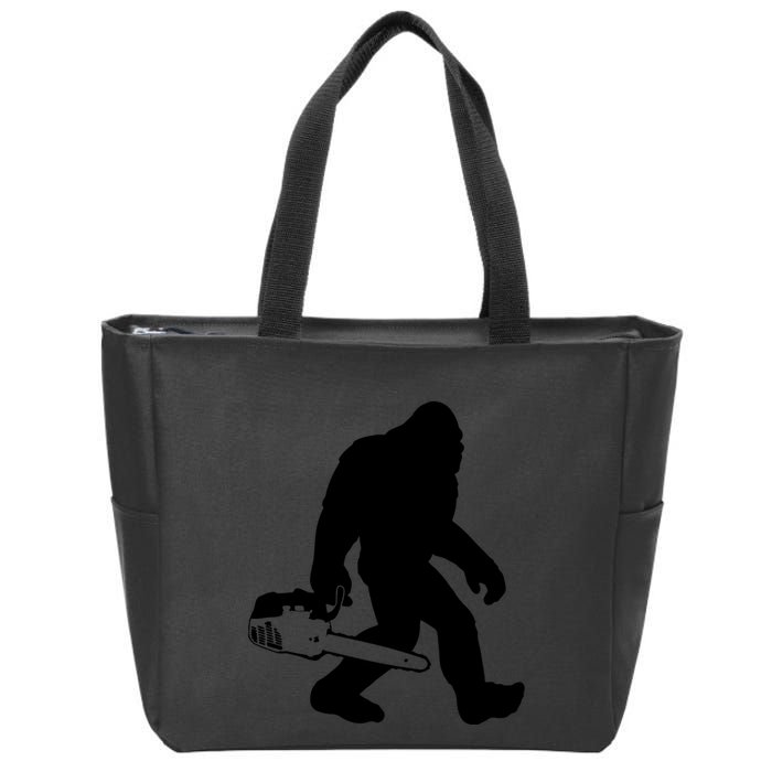 Lumberjack Bigfoot Chainsaw Sasquatch Logger Funny Zip Tote Bag