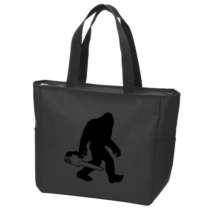 Lumberjack Bigfoot Chainsaw Sasquatch Logger Funny Zip Tote Bag