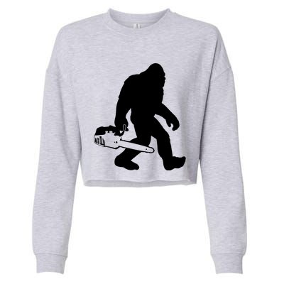 Lumberjack Bigfoot Chainsaw Sasquatch Logger Funny Cropped Pullover Crew