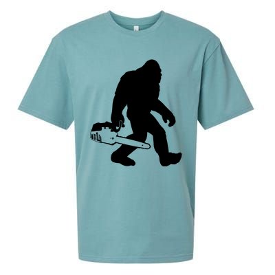 Lumberjack Bigfoot Chainsaw Sasquatch Logger Funny Sueded Cloud Jersey T-Shirt