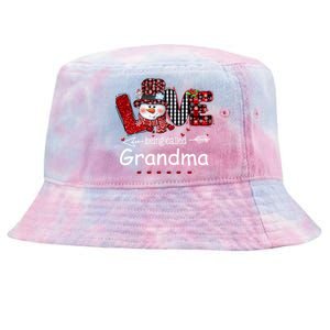 Love being called Grandma Snowman Christmas Red Plaid Xmas Tie-Dyed Bucket Hat