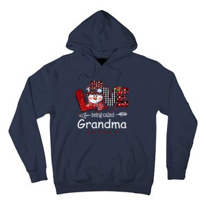 Love being called Grandma Snowman Christmas Red Plaid Xmas Hoodie