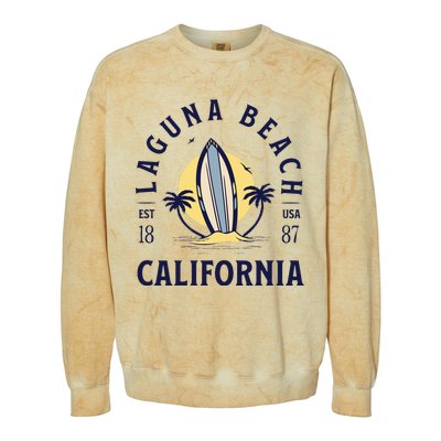 Laguna Beach California Surf Summer Vacation Vintage Colorblast Crewneck Sweatshirt