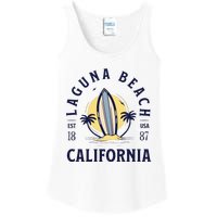 Laguna Beach California Surf Summer Vacation Vintage Ladies Essential Tank