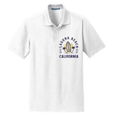 Laguna Beach California Surf Summer Vacation Vintage Dry Zone Grid Polo