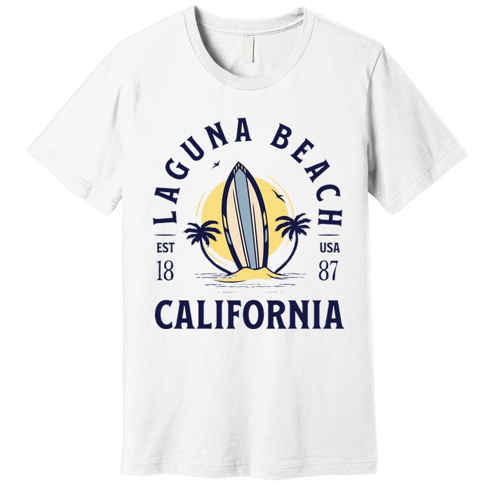 Laguna Beach California Surf Summer Vacation Vintage Premium T-Shirt