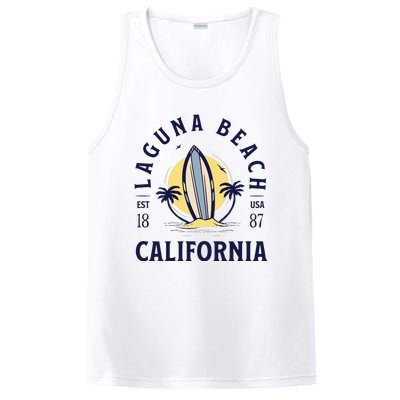 Laguna Beach California Surf Summer Vacation Vintage PosiCharge Competitor Tank