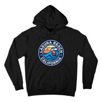 Laguna Beach California Ca Vintage Nautical Waves Design Hoodie