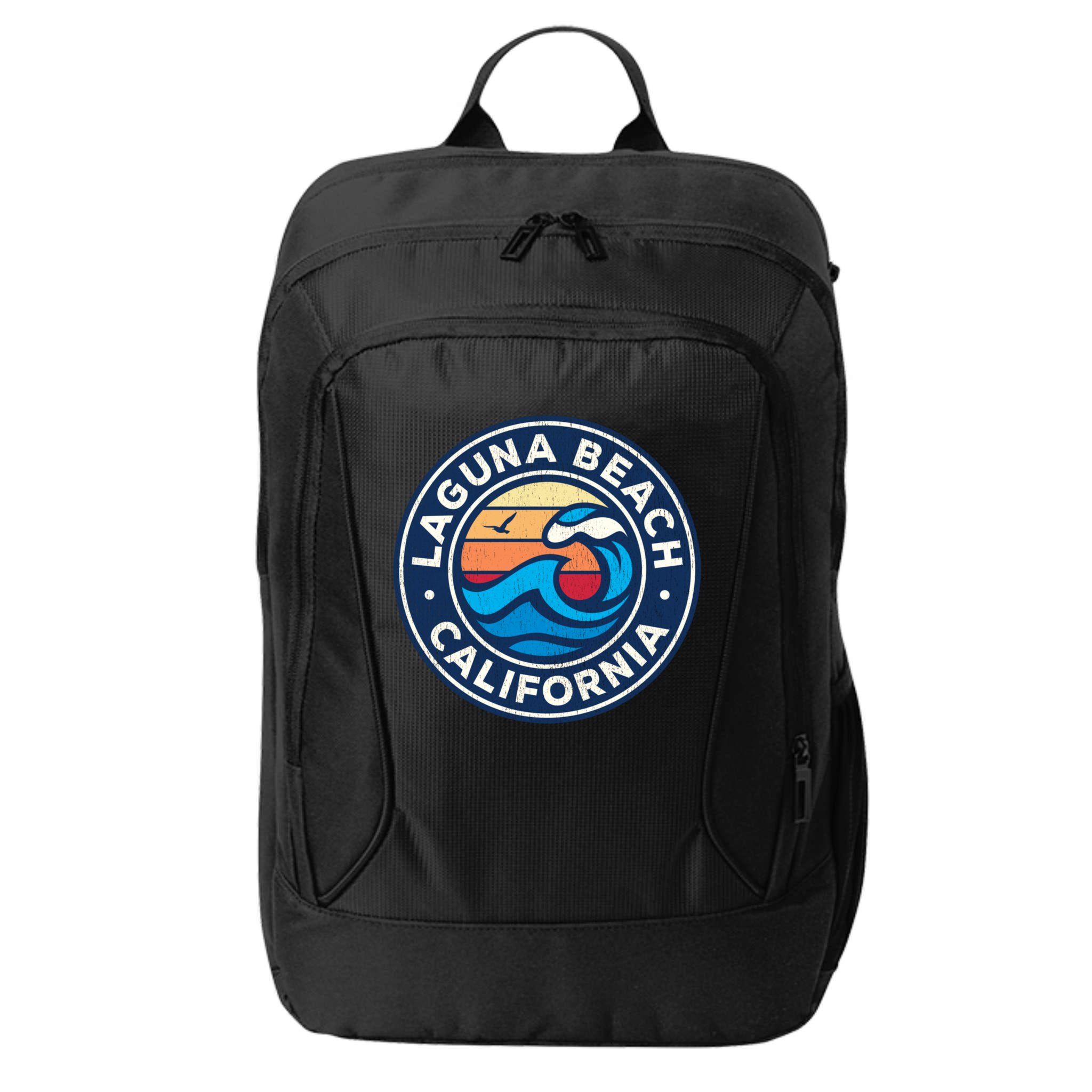 Laguna Beach California Ca Vintage Nautical Waves Design City Backpack