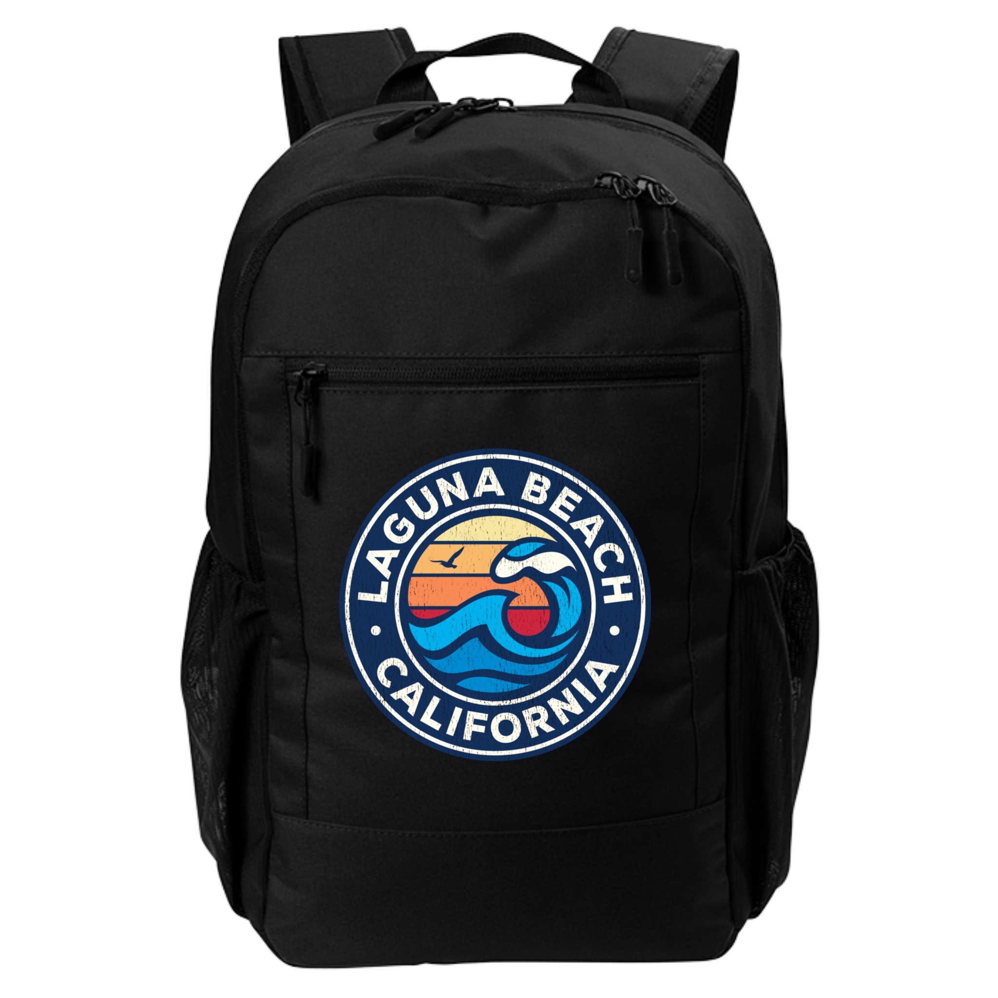 Laguna Beach California Ca Vintage Nautical Waves Design Backpack