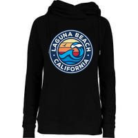 Laguna Beach California Ca Vintage Nautical Waves Design Womens Funnel Neck Pullover Hood