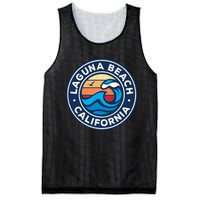 Laguna Beach California Ca Vintage Nautical Waves Design Mesh Reversible Basketball Jersey Tank