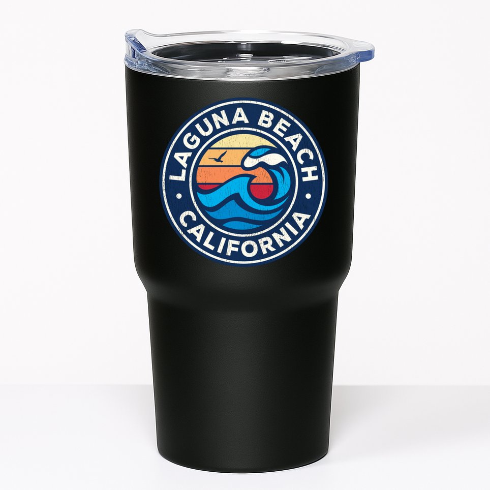 Laguna Beach California Ca Vintage Nautical Waves Design Tumbler
