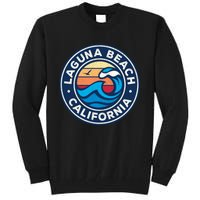 Laguna Beach California Ca Vintage Nautical Waves Design Tall Sweatshirt