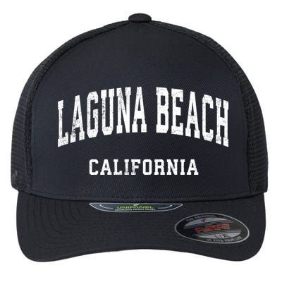 Laguna Beach California Ca Vintage Athletic Sports Design Flexfit Unipanel Trucker Cap
